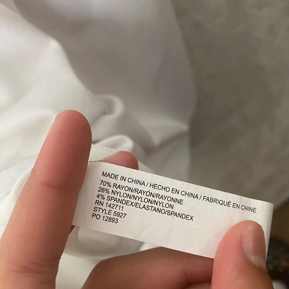 Eloquii White Ruffle Sleeve Dress Size 14 Style 5927 Fit Flare Knee Length - Picture 5 of 9